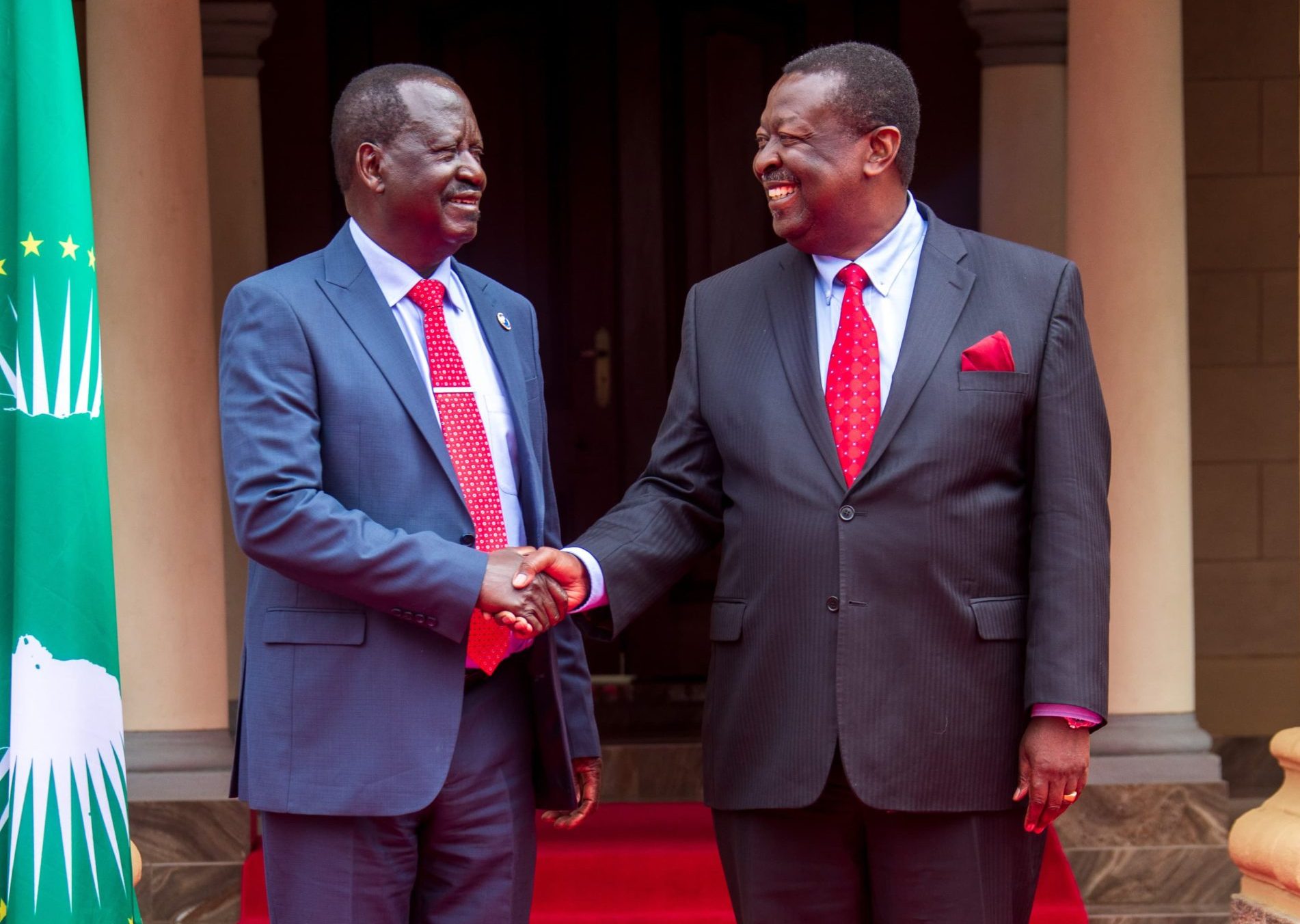 Former Prime Minister Raila Odinga with Foreign Affairs CS Musalia Mudavadi. PHOTO/@RailaOdinga/X