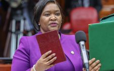 Tourism CS nominee Rebecca Miano taking oath during her vetting on Saturday, August 3, 2024. PHOTO/@NAssemblyKE/X