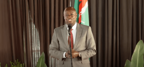 Deputy President Rigathi Gachagua speaking at the Eldoret State Lodge during the welcoming of athletes on Thursday August 15, 2024. PHOTO/ Screengrab by People Daily Digital