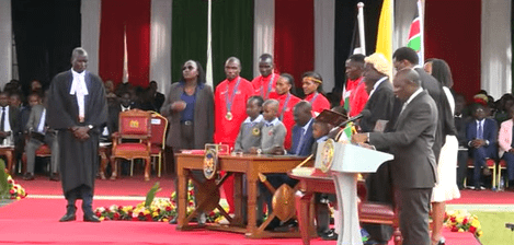 President William Ruto signing Eldoret City charter on Thursday, August 15, 2024. PHOTO/ Screengrab by P****e Daily Digital