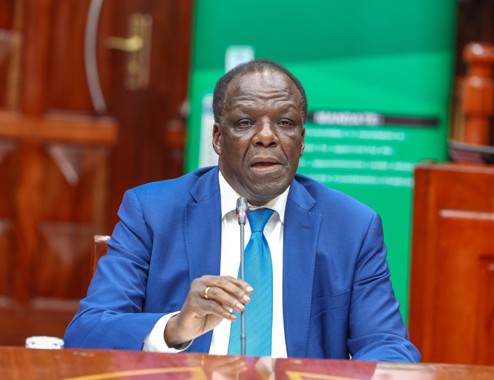 Co-operatives and MSME Development CS nominee Wycliffe Oparanya appearing before the Committee on Appointments on Sunday, August 4, 2024. PHOTO/@NAssemblyKE/X