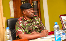 Acting Inspector General of Police Gilbert Masengeli during a meeting with central region police bosses on Friday, August 30, 2024, in Nairobi.