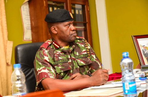 Acting Inspector General of Police Gilbert Masengeli during a meeting with central region police bosses on Friday, August 30, 2024, in Nairobi.