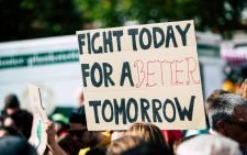 Protestors hold placards during a demonstration. Image used for representation purposes only.