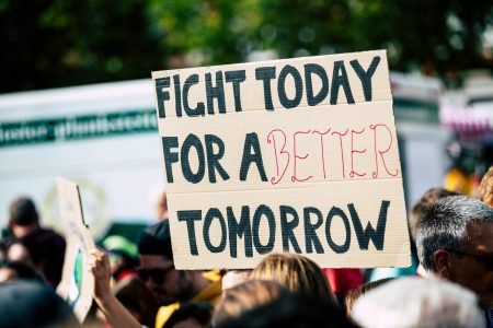 Protestors hold placards during a demonstration. Image used for representation purposes only.