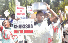 Mombasa residents during a past protest against the high cost of living. PHOTO/Print