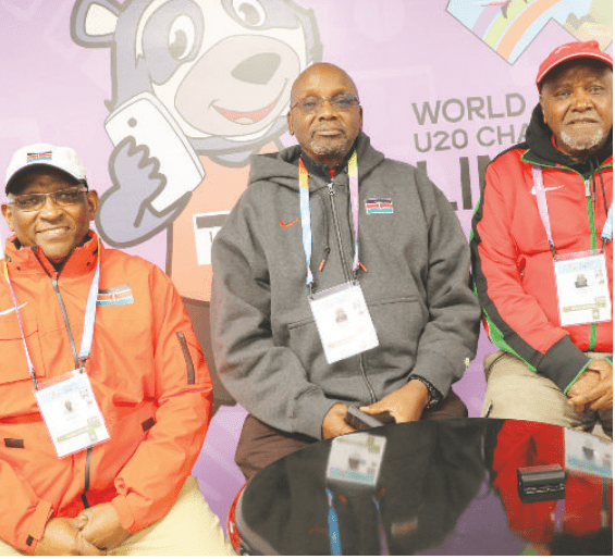 AK officials David Miano (L), Barnabas Korir (C) and Paul