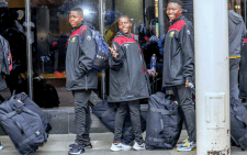 Part of the Junior Starlets players at the Jomo Kenyatta International Airport (JKIA) yesterday before boarding their flight to Spain. PHOTO/FKF