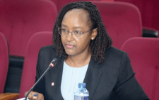 Kenya Bureau of Standards chief executive officer, Esther Njeri before members of the Senate Standing Committee on Trade, Industrialization, and Tourism to answer questions in regards to the importation of cooking oil. PHOTO/Kenna Claude