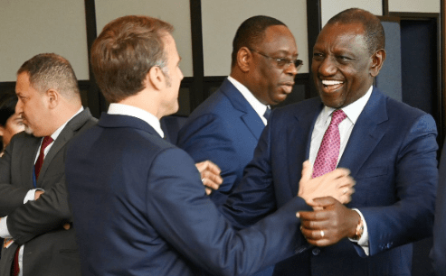 President Emmanuel Macron and President William Ruto. PHOTO/@HusseinMohamedg/X