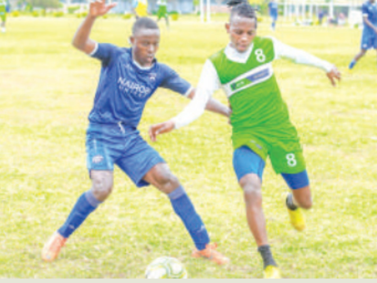 New signing James Kinyanjui (R) in action against Nairobi United’s player at the KCB Leadership Karen on September 6, 2024. PJOTO/KCB