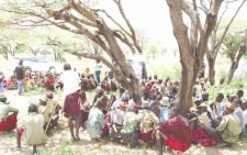 -Lomerok villagers during a chief's baraza in Samburu North constituency, Samburu County