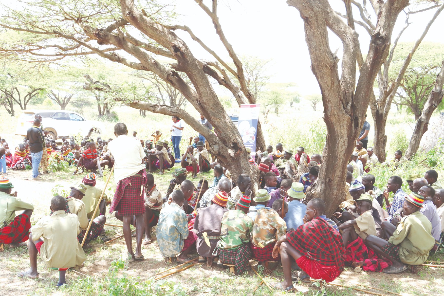 -Lomerok villagers during a chief's baraza in Samburu North constituency, Samburu County