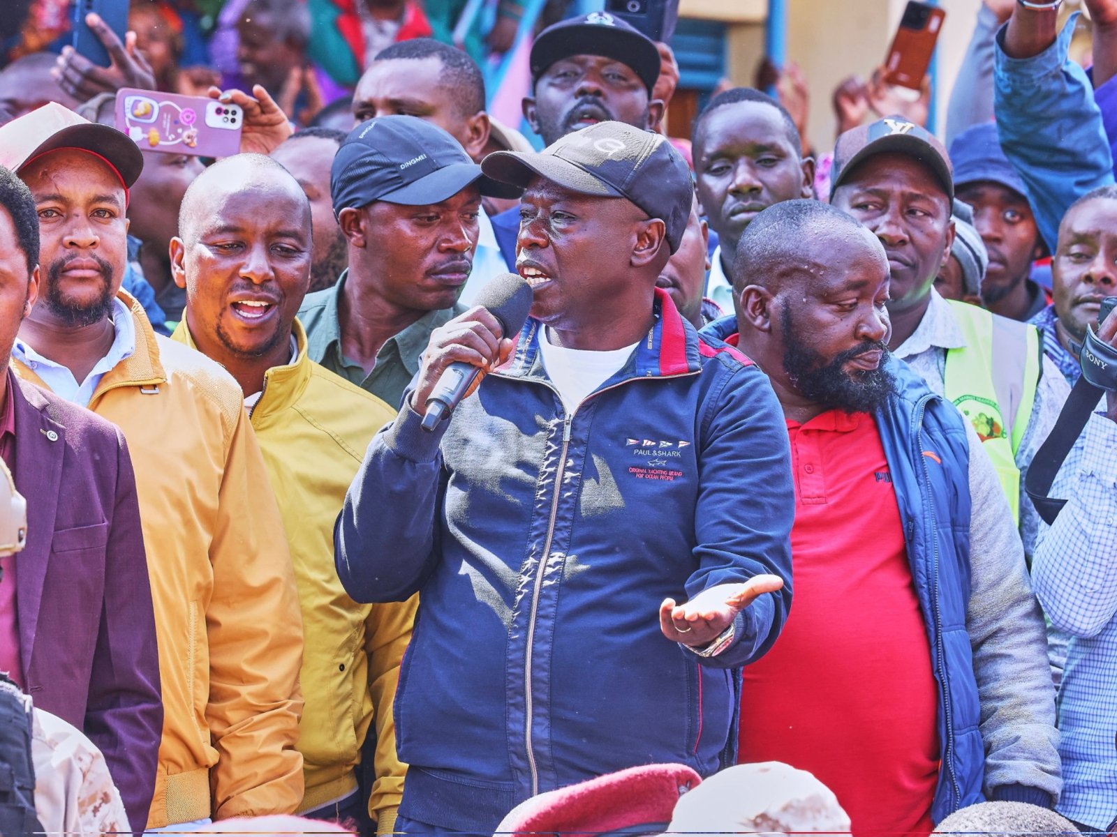 DP Rigathi Gachagua in the company of other leaders in the Marikiti market. PHOTO/@rigathi/X