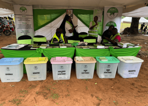 IEBC officials with election materials