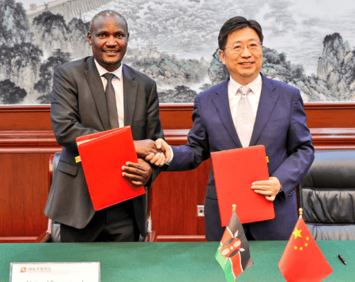 National Treasury CS John Mbadi and Tan Jiong, President of China Development Bank posing after signing a credit facility deal on Friday September 6, 2024.PHOTO/@KeTreasury/X