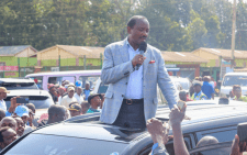 Wiper Party leader and Azimio coalition principal, Kalonzo Musyoka addressing people of Kabete town, Kiambu County on Sunday, September 8, 2024. PHOTO/@skmusyoka/X