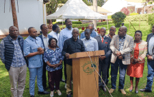 Mt Kenya East leaders when they addressed press in Embu town