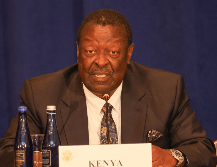 Prime Cabinet Secretary Musalia Mudavadi speaking on during Ministerial Meeting on Building on Progress to Restore Security in Haiti on Thursday September 26, 2024. PHOTO/@MusaliaMudavadi/X