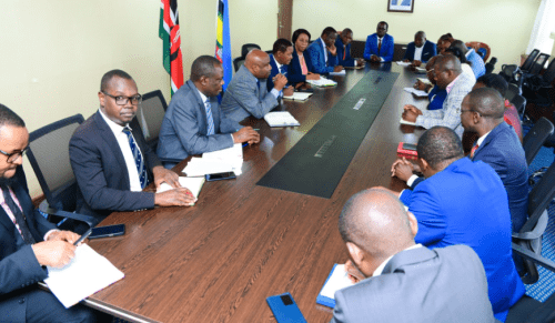 Labour CS Dr Alfred Mutua during a meeting with university workers representatives on Wednesday September 25, 2024. PHOTO/@DrAlfredMutua/X