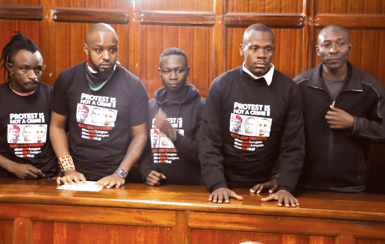 Court sets activist Mwangi, four co-accused free