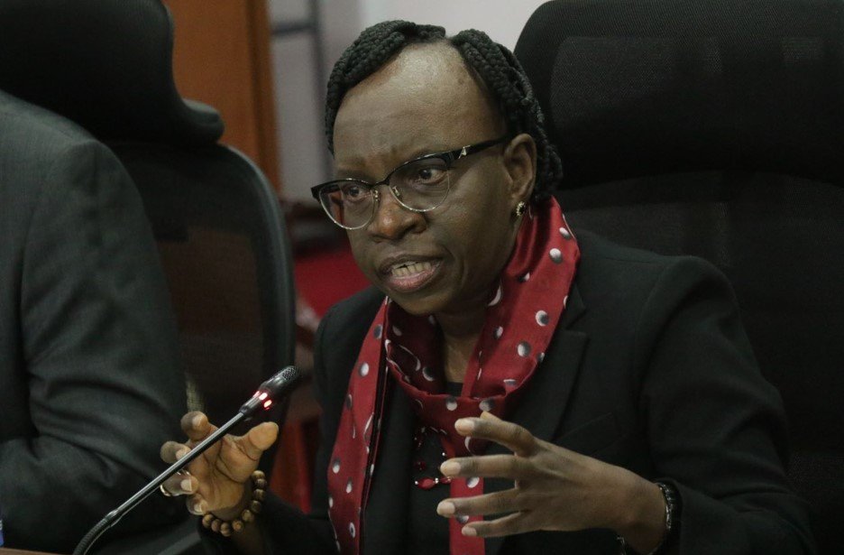 Auditor General, Nancy Gathungu responds to questions from members of the Senate County Public Investments and Special Funds Committee of the Senate over challenges facing counties. PHOTO/Print