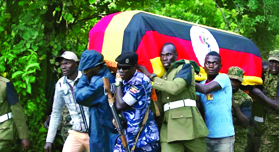 Mourners during a funeral service of Ugandan Olympic athlete Rebecca Cheptegei ahead of her burial in Kapkoros, Bukwo District, Uganda. PHOTO/AP