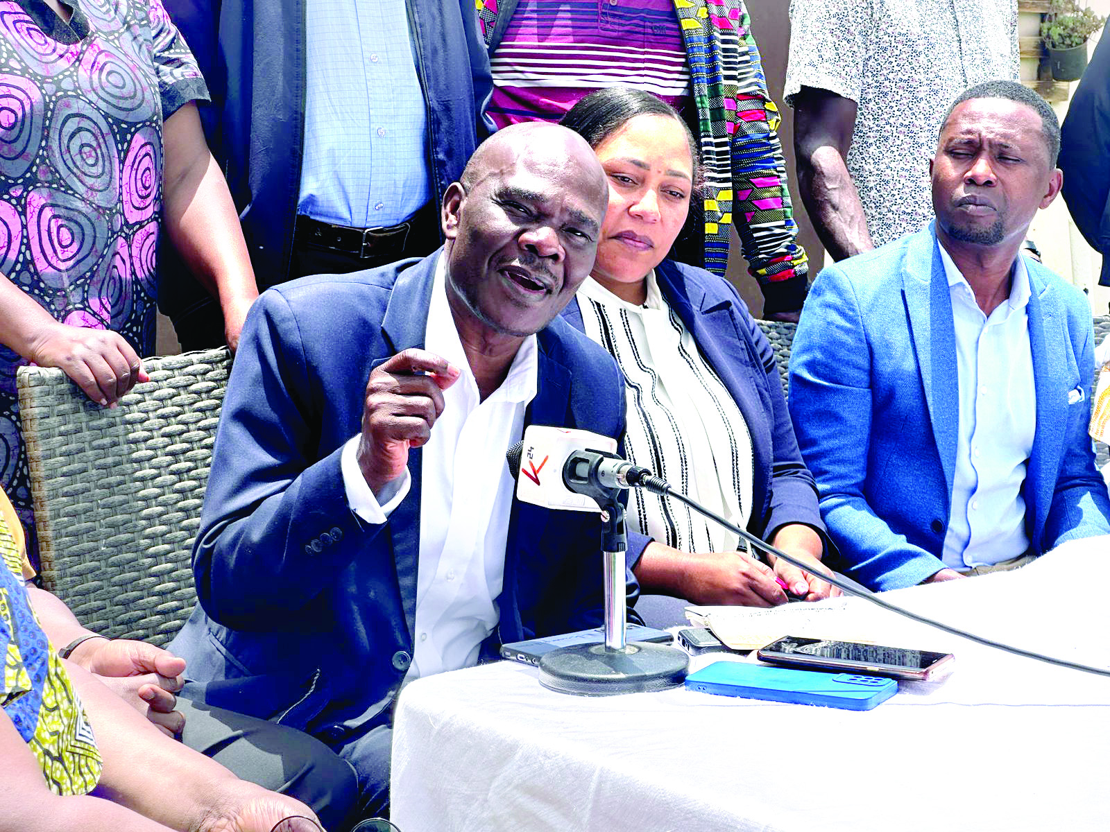 National Empowerment Network of People Living with HIV/ Aids in Kenya executive director Nelson Otwoma addressed the media during a workshop on Advanced HIV Disease in Machakos recently. PHOTO/George Kebaso