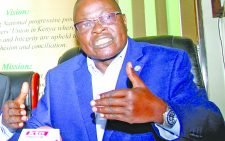 Kenya Union of Post Primary Education Teachers (Kuppet) Secretary General Akello Misori speaks at his office during the recent strike in which he negotiated for a truce and return to work formula with the Teachers Service Commission. PHOTO/Print