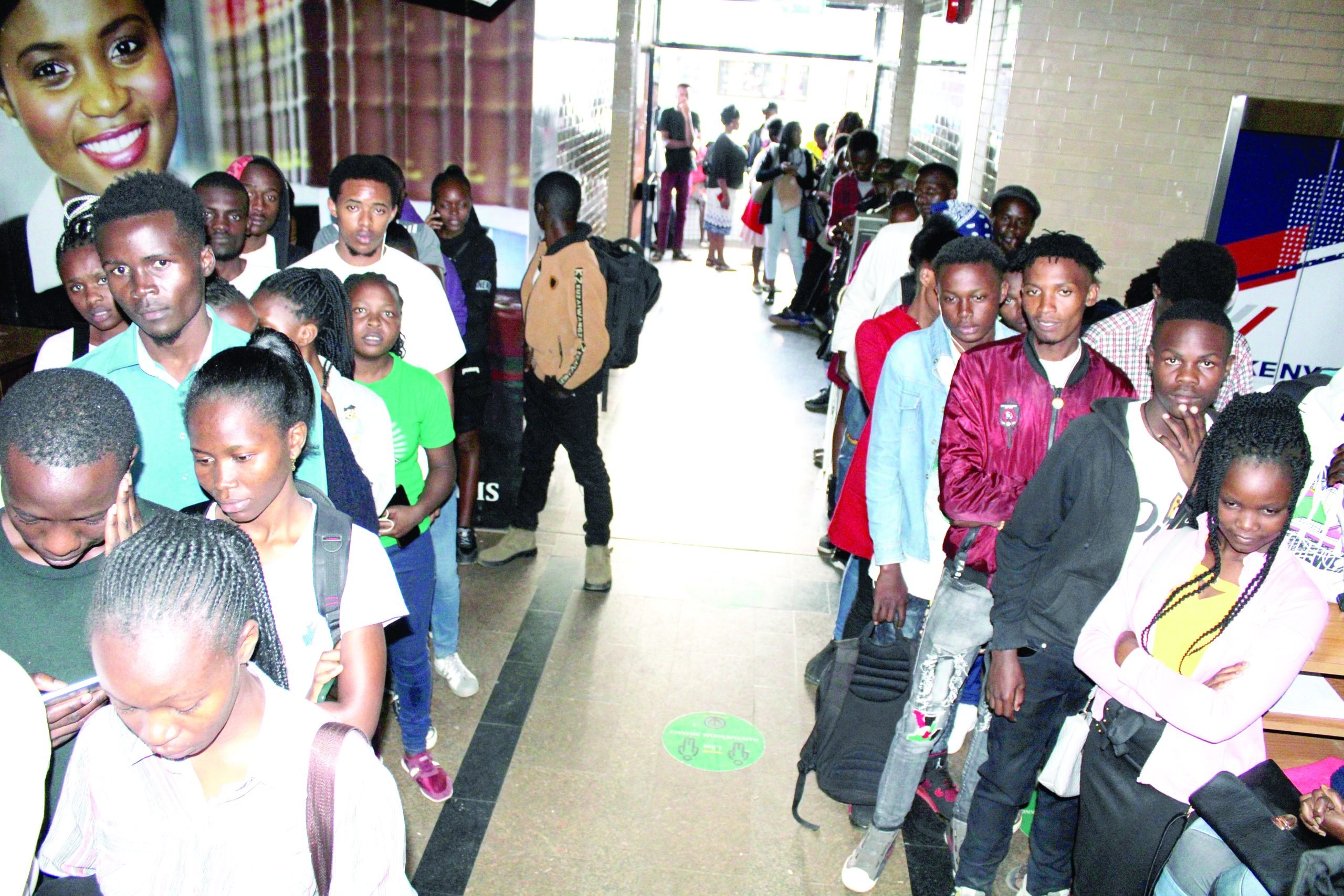 Students at HELB offices. PHOTO/Print