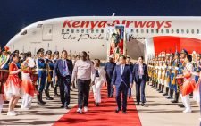 Kenya's AUC Chairperson candidate Raila Odinga accompanying President William Ruto to China. PHOTO/@WilliamsRuto/X