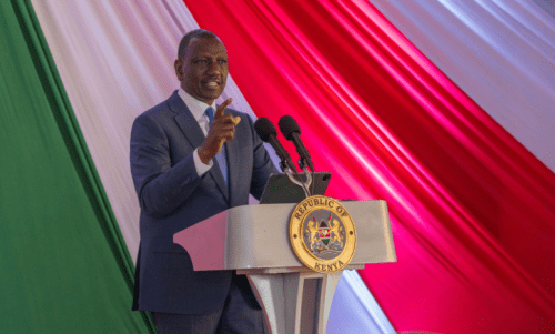 President William Ruto speaking in Kabete on Wednesday September 18, 2024. PHOTO/@WilliamsRuto/X