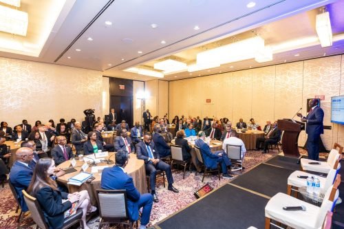 President Ruto addressing American investors during the US-Kenya Business and Investment Roundtable organised by the Corporate Council on Africa. PHOTO/@StateHouseKenya/X