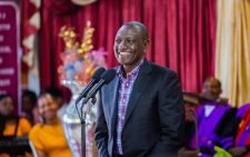 President William Ruto during Sunday service at Stewards Revival Pentecostal Church. PHOTO/@WilliamsRuto/X