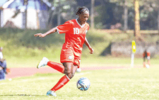 Junior Starlets’ forward Marion Serenge in action during a past duel. PHOTO/FKF