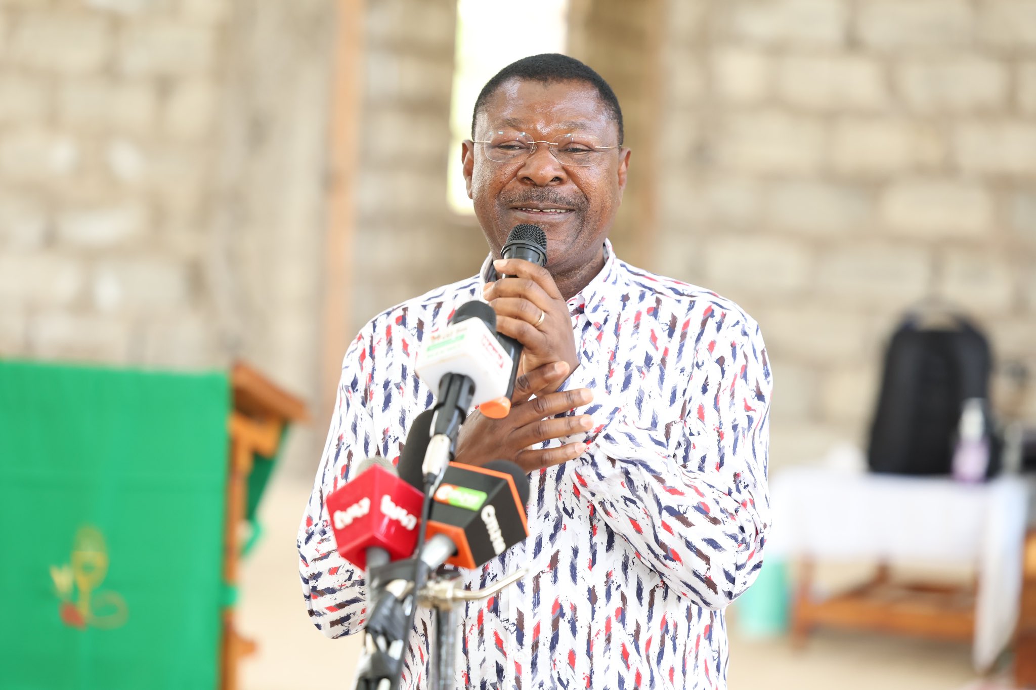 National Assembly speaker Moses Wetang'ula on Sunday, September 15, 2024, attended church service at Chebukwa Catholic Church in Bungoma County. PHOTO/@HonWetangula/X