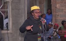 Githunguri MP Gathoni Wamuchomba addresses Nyacaba residents in Juja, Kiambu County during a prayer session. PHOTO/Mathew Ndung'u