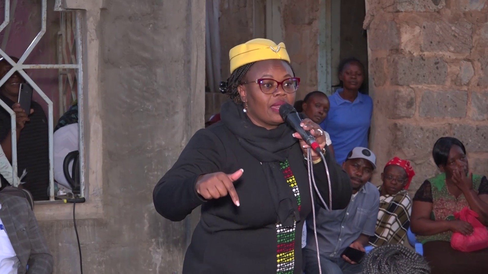 Githunguri MP Gathoni Wamuchomba addresses Nyacaba residents in Juja, Kiambu County during a prayer session. PHOTO/Mathew Ndung'u