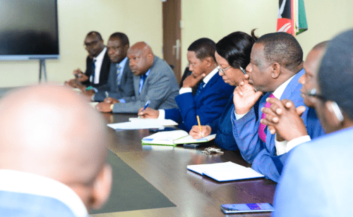 Dr Alfred Mutua during a meeting with university workers representatives on Wednesday September 25, 2024. PHOTO/@DrAlfredMutua/X