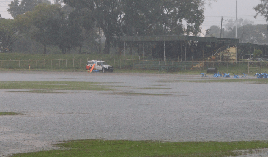 Mumias Complex flooded on Sunday September 29, 2024. PHOTO/https://web.facebook.com/KariobangiSharksFC