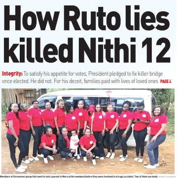 Nithi bridge: How Ruto’s broken promise claimed the lives of 12