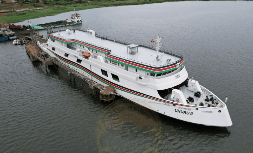 MV Uhuru II docks in Jinja, Uganda on Friday, September 20, 2024. PHOTO/@KenyaShipyards/X