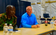 Kenyan Commander in Haiti Godfrey Otunge with Brigadier General William E. Temple on Saturday, September 14, 2024. PHOTO/@MSSMHaiti/X