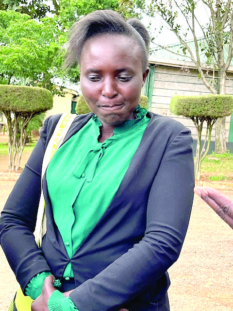 Caroline Mumbua who is involved in a burial site tussle with family of police officer husband Victor Korir. PHOTO/Winstone Cheseremi