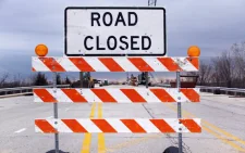 A caution sign in the middle of a road. Image used for representation only. PHOTO/Pexels