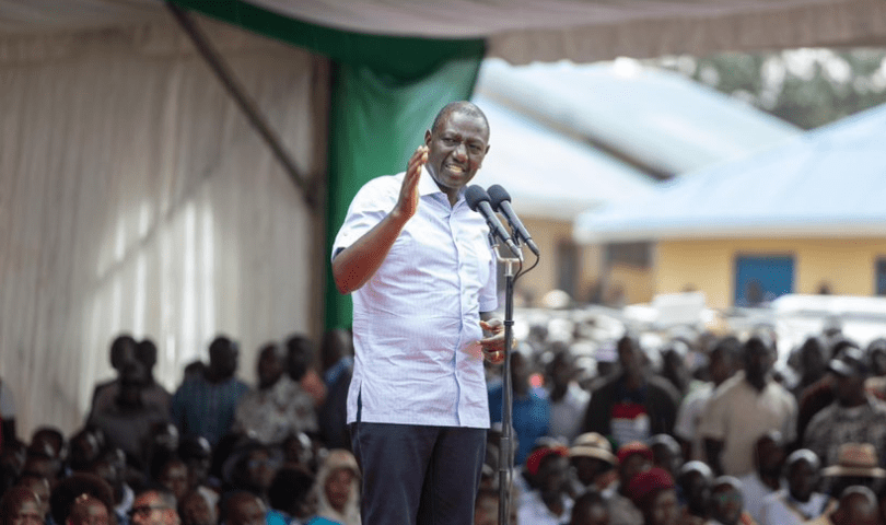 President William Ruto during a past address in Siaya County on August 30, 2024. PHOTO/@WilliamsRuto/X