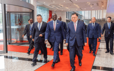 President William Ruto walks together with Chinese officials on Tuesday, September 3, 2024.