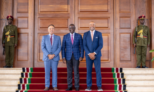 President William Ruto posing with NBA officials at State House in Nairobi on Wednesday October 9, 2024. PHOTO/@WilliamsRuto/X