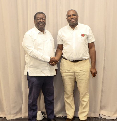 Prime Cabinet Secretary Musalia Mudavadi with David Lammy, UK Minister. PHOTO/@MusaliaMudavadi/X