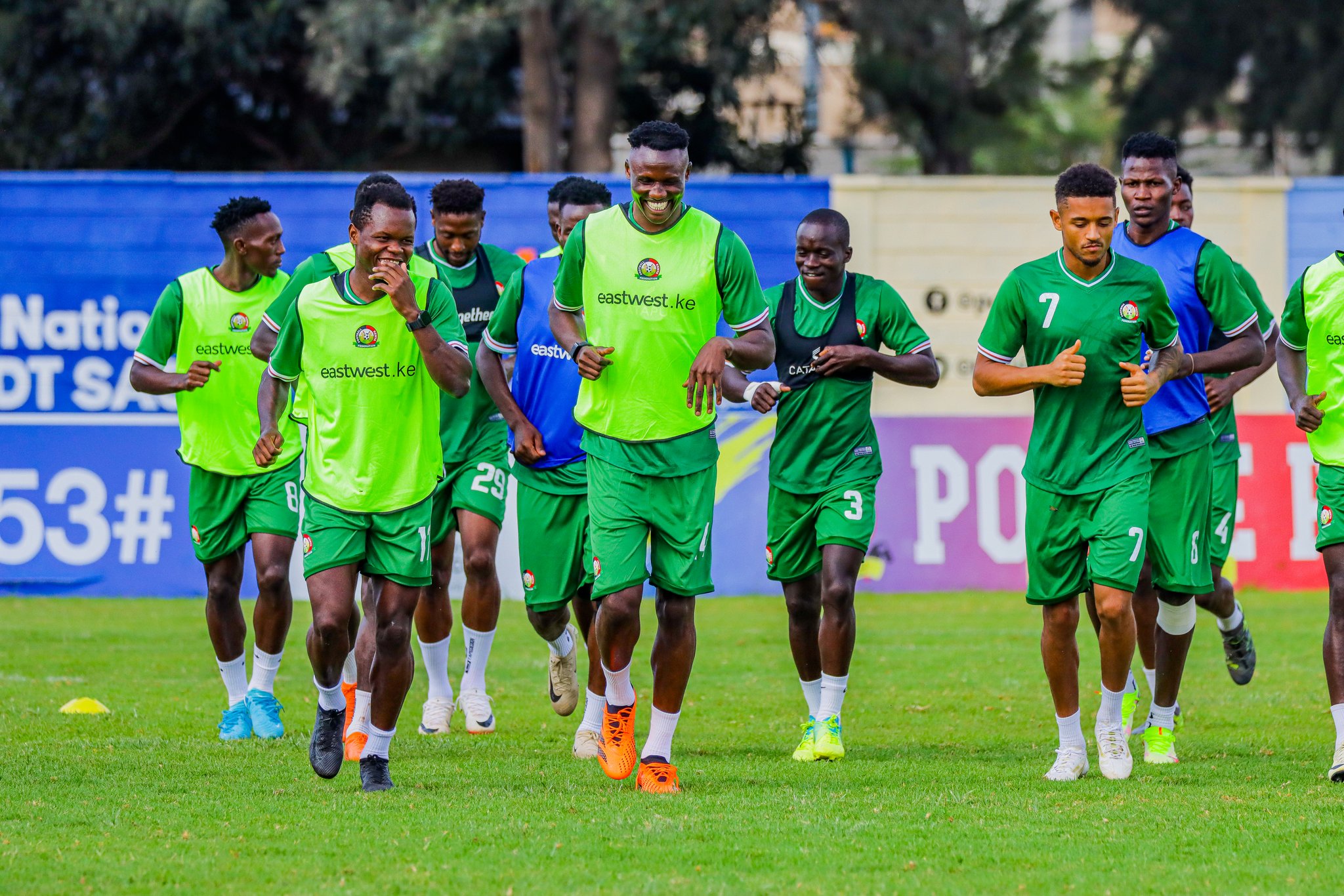 Harambee Stars in a training session ahead of their AFCON qualifier against Cameroon. PHOTO/@Harambee__Stars/X